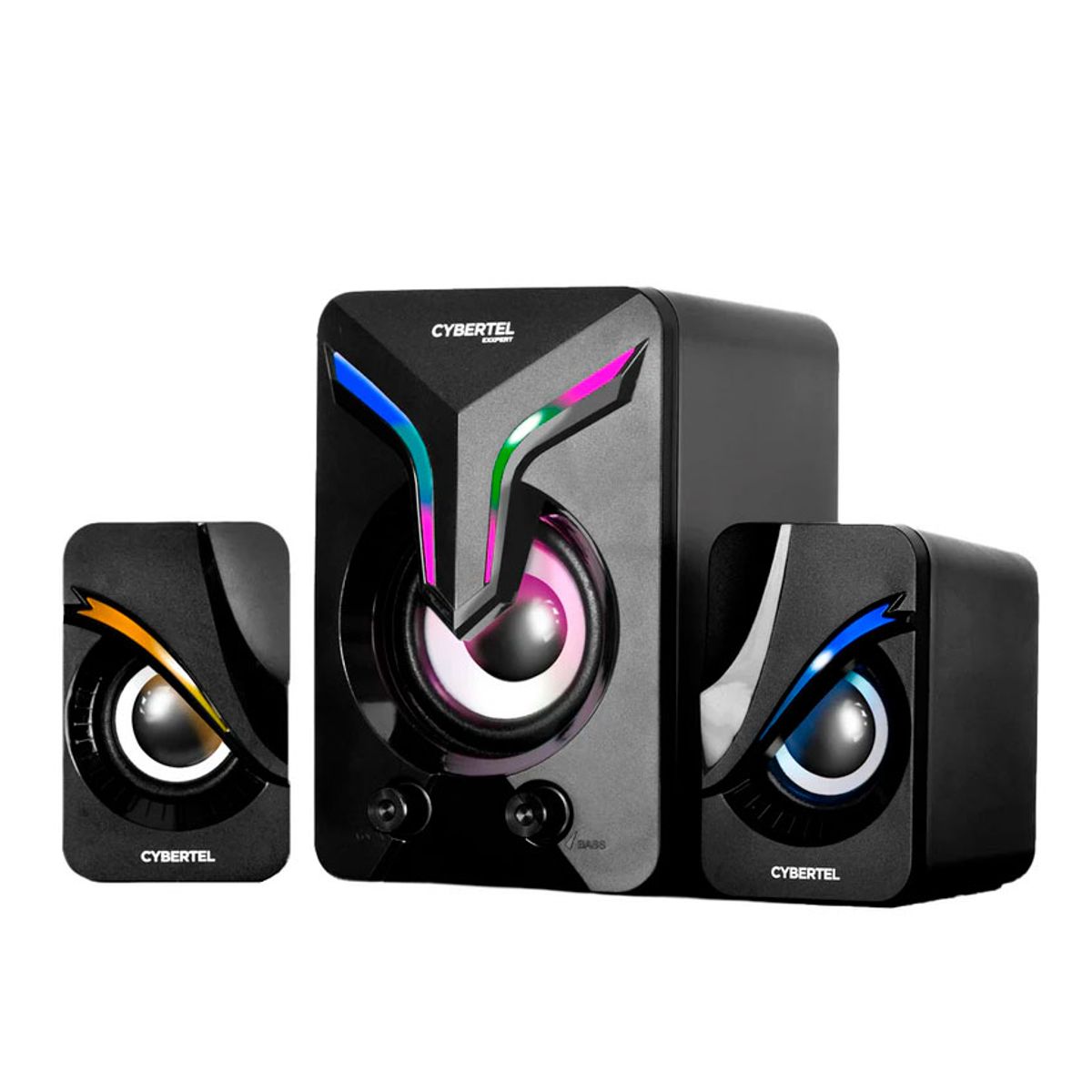 CYBERTEL - Parlante Exxpert CBX S500 2.1 RGB Gamer Jack 3.5mm USB Laptop PC TV