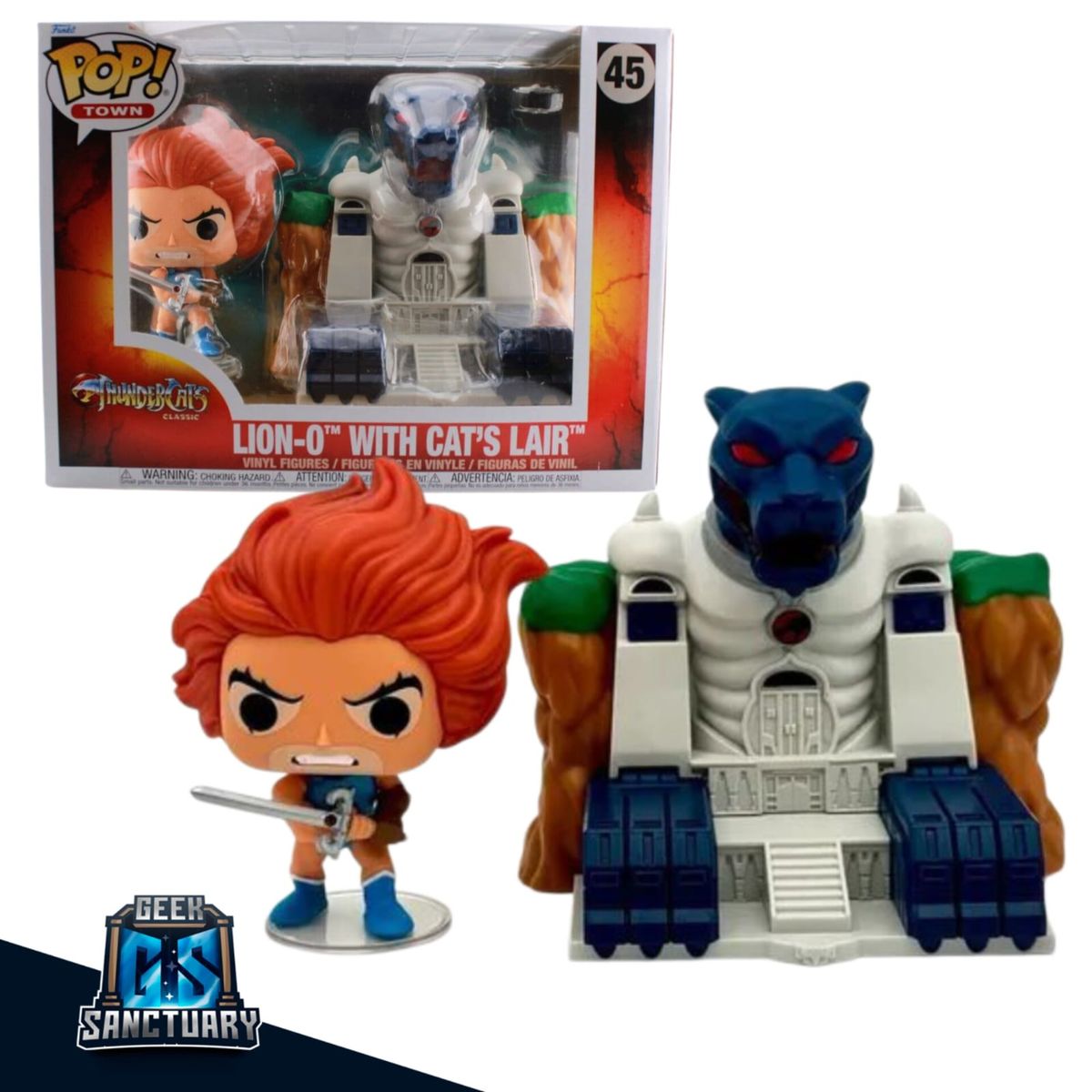 FUNKO - FUNKO POP TOWN LION-O WITH CATS LAIR LEONO CUBIL FELINO 45 THUNDERCATS
