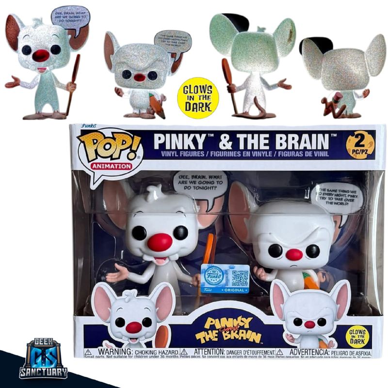FUNKO - POP 2-PACK PINKY AND THE BRAIN GLOW - PINKY Y CEREBRO EXCLUSIVO FUNKO SHOP