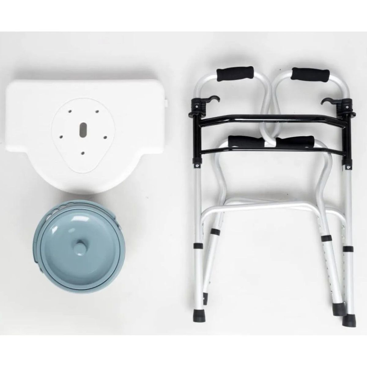 GENERICO - Andador y Baño Portátil Silla Sanitaria Plegable Portátil de Aluminio