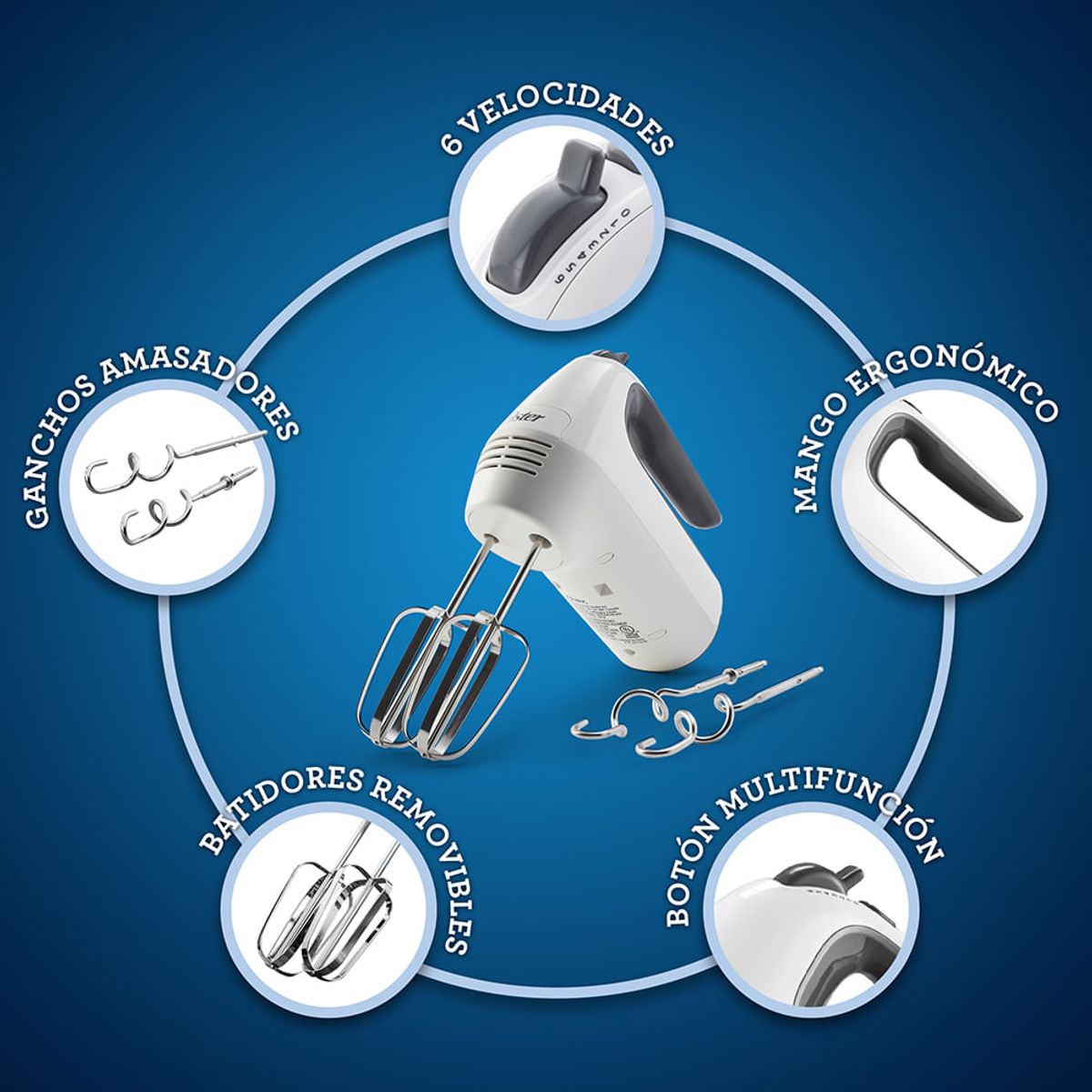 OSTER - Batidora de Mano OSTER FPSTHM3532-053 Blanco