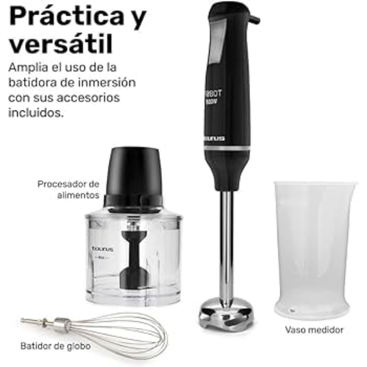 Taurus - Batidora de Inmersion Taurus Robot 500 Plus Inox II Negro