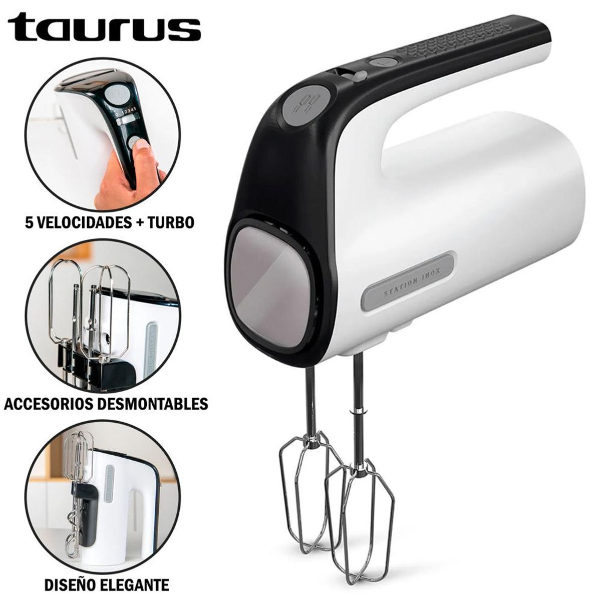 TAURUS - Batidora de Mano Taurus STATION INOX Blanco