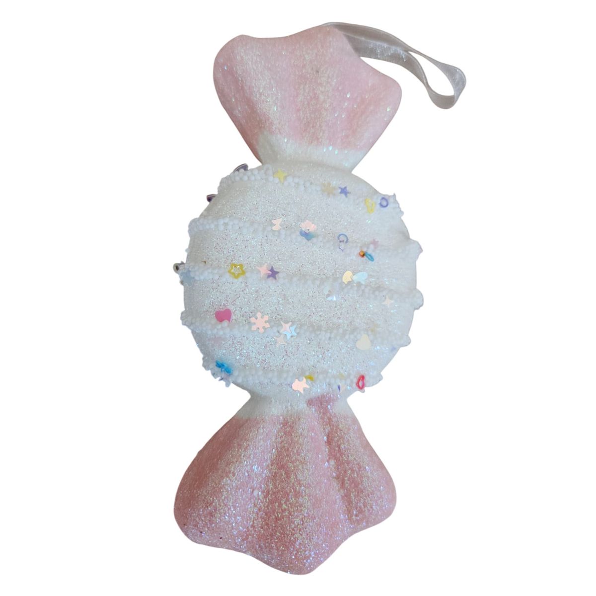 GENERICO - 1 Adorno De Caramelo Plano Navideño Rosado