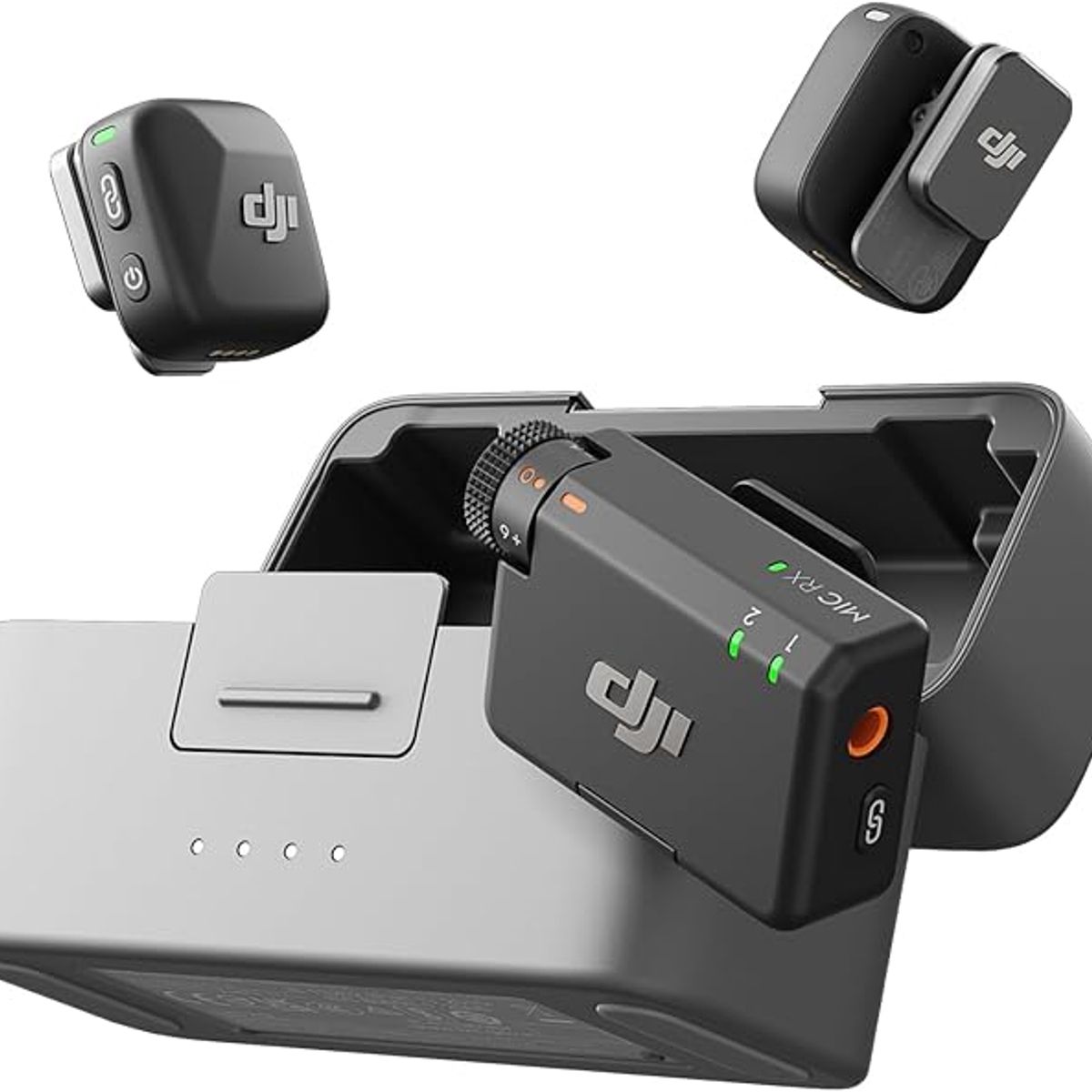 DJI - DJI Mic Mini (2 TX + 1 RX + estuche de carga), micrófono inalámbrico con cancelación de ruido