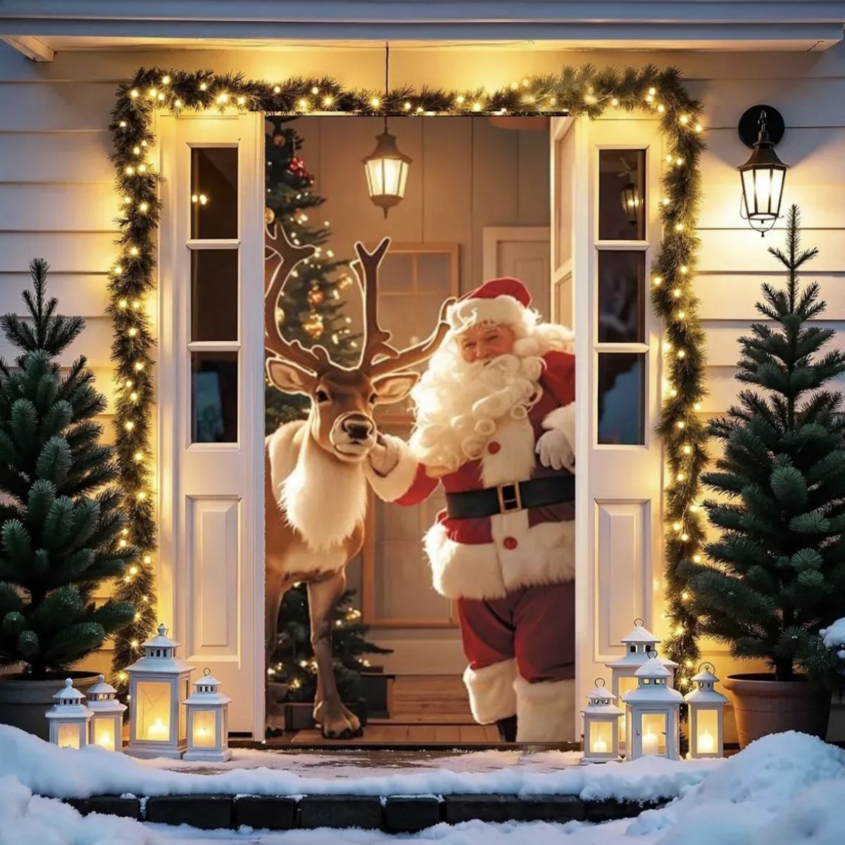 GENERICO - FUNDA PARA PUERTA NAVIDEÑA RENO PAPANOEL