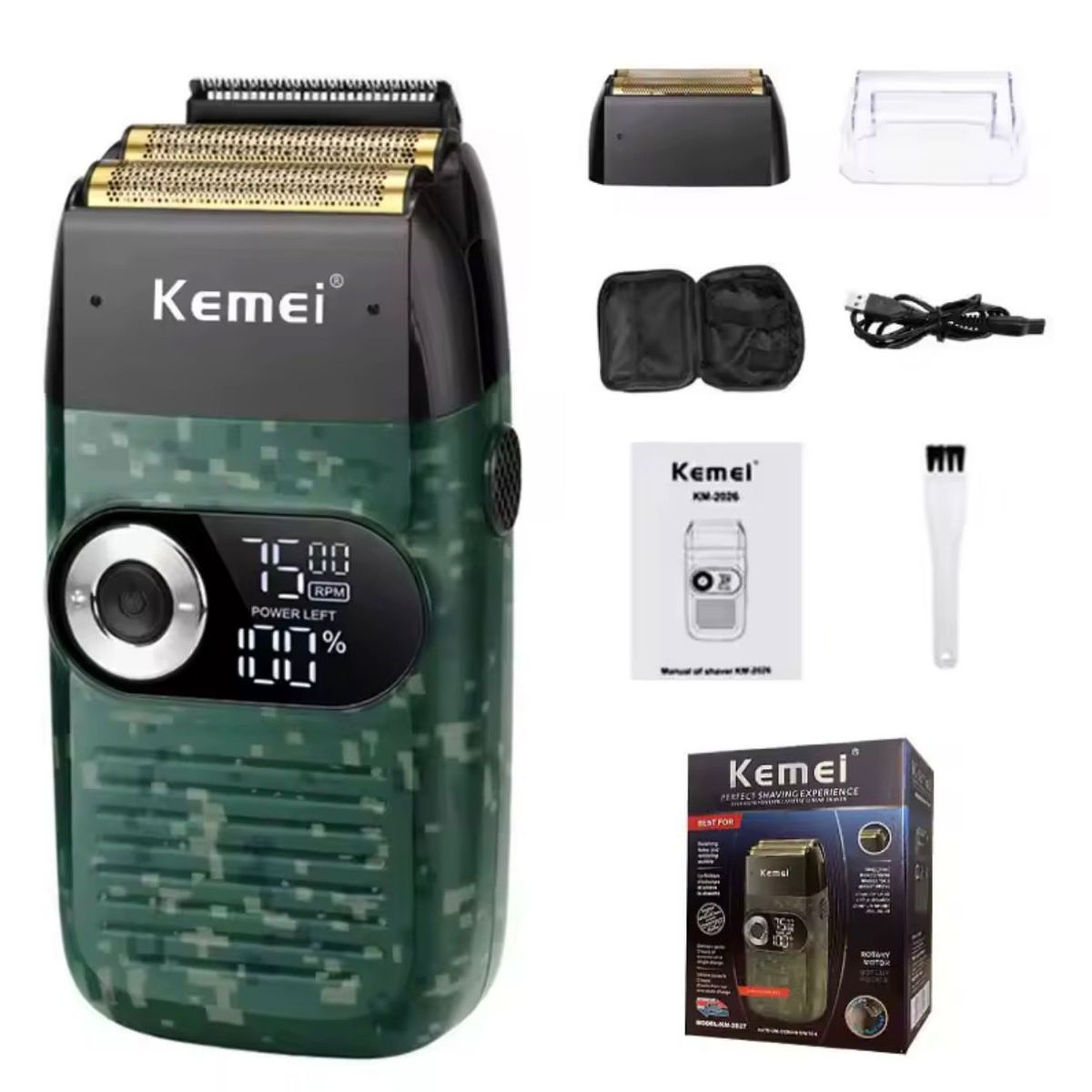 KEMEI - MAQUINA SHAVER AFEITADORA KEMEI 2027