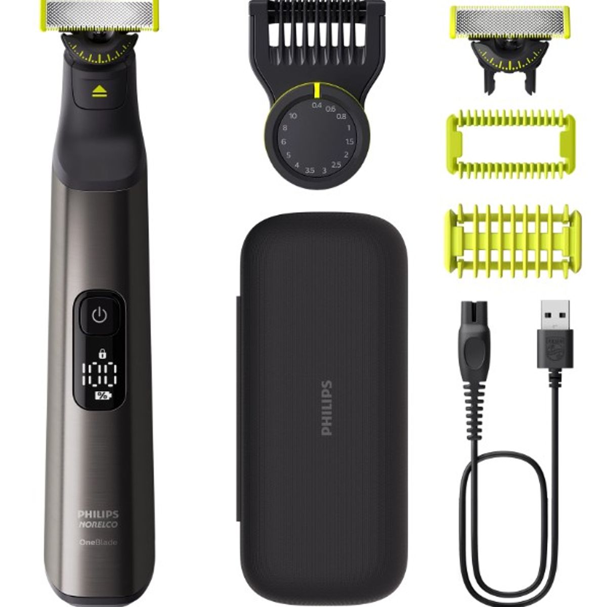 PHILIPS - Rasuradora Afeitadora Philips OneBlade Pro 360 Cara + Cuerpo - Indicador LED - 20 medidas