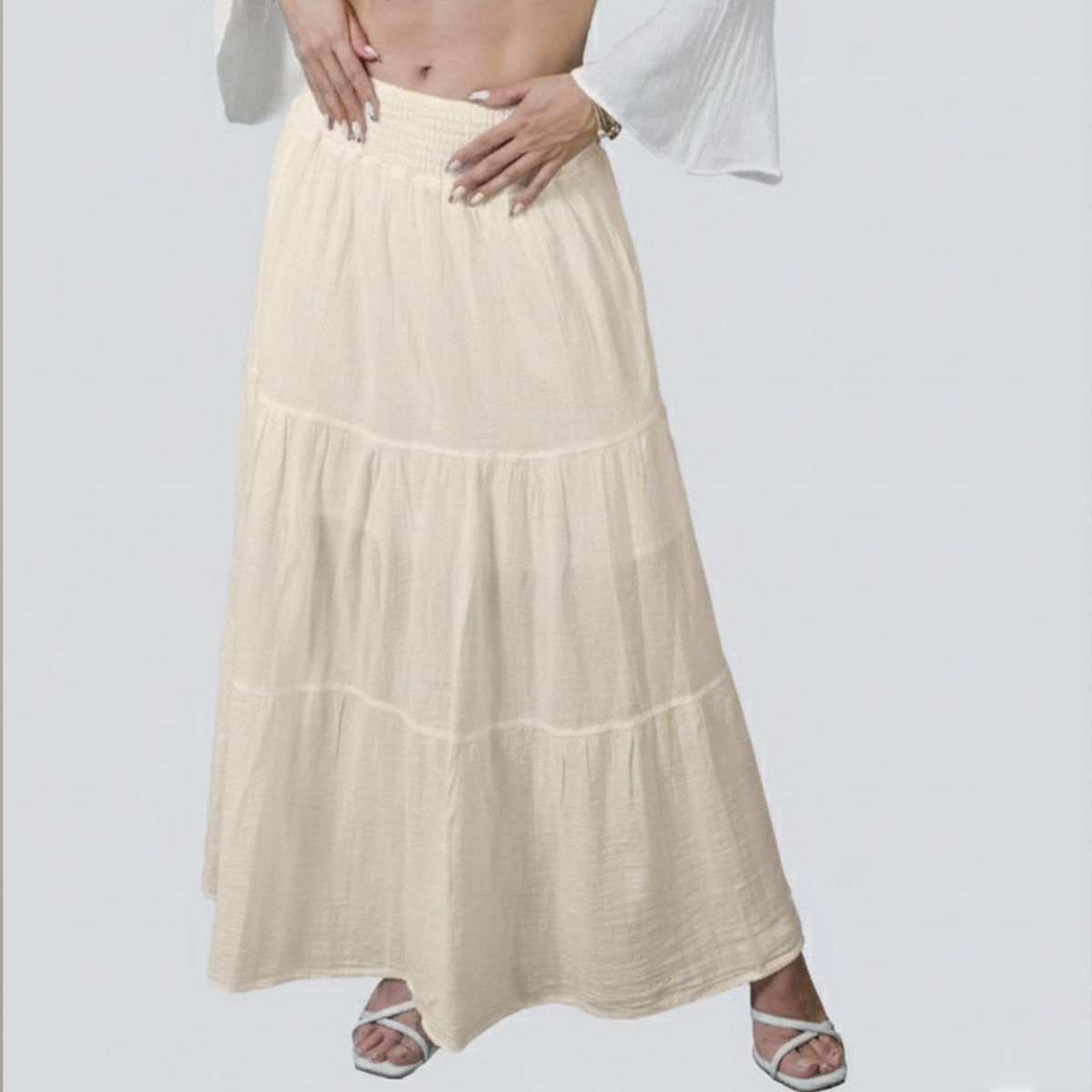 FORBER - Falda Blanca Larga Mujer