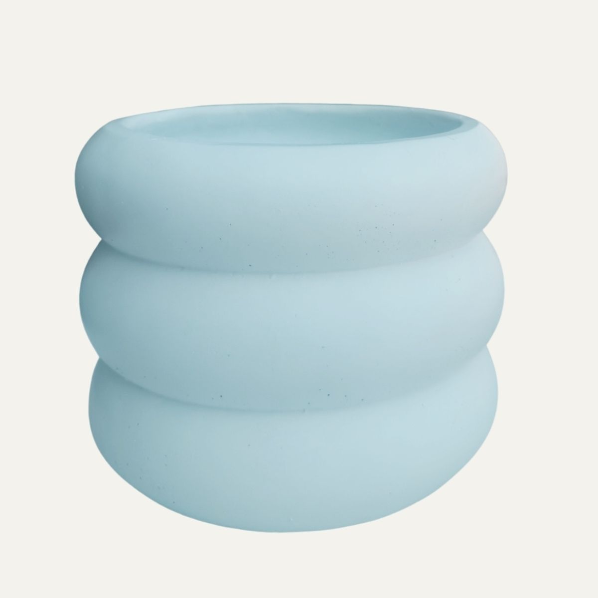 LAR DANIELSEN - Macetero blanco mate con diseño anillado 13 cm alto -  Kyoto