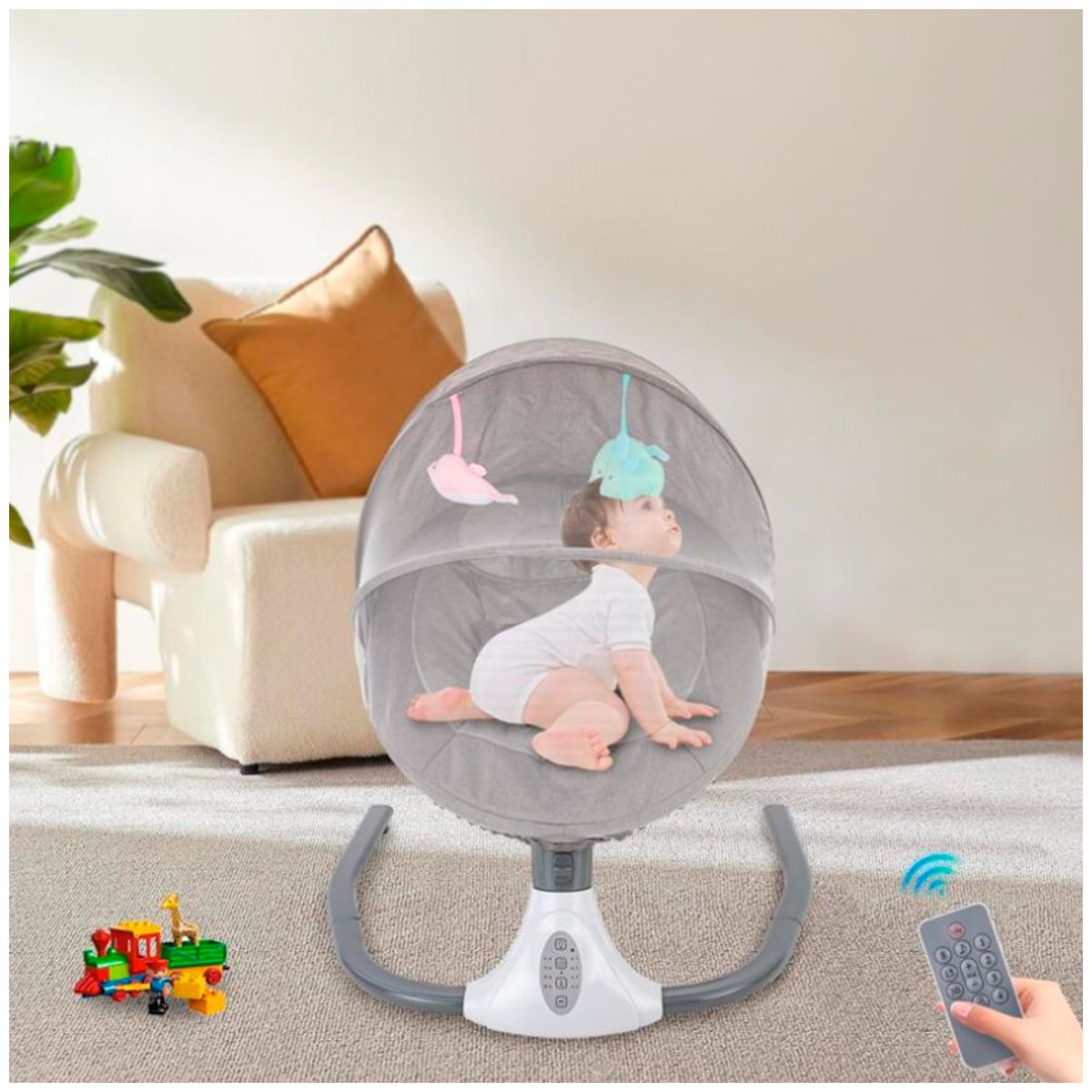 GENERICO - Mecedora eléctrica para bebes con control plomo