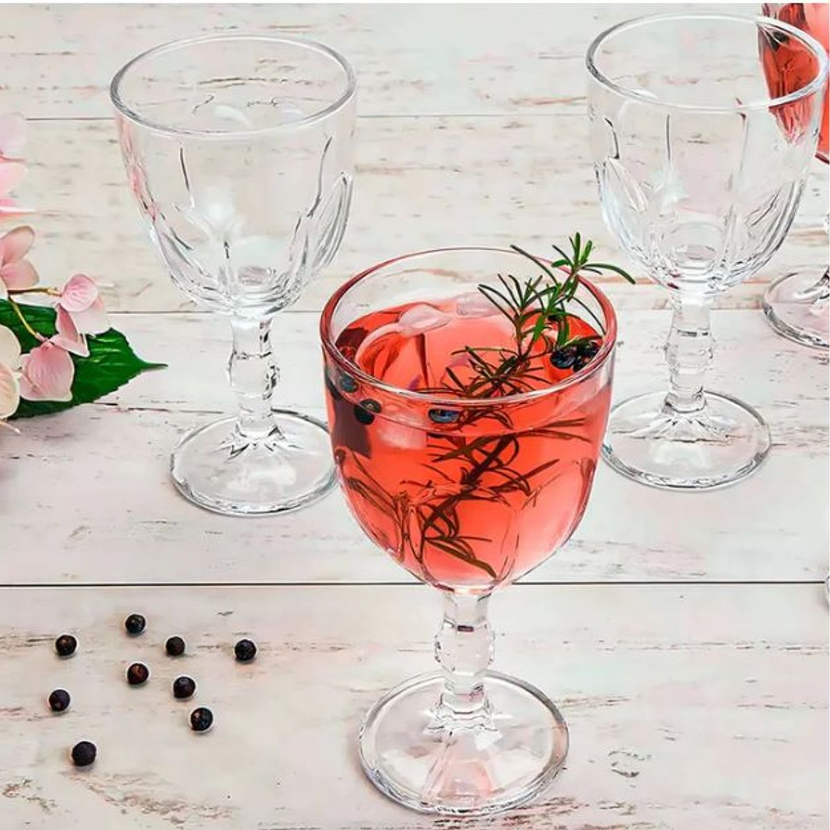 GENERICO - Set x 6 Copas de Vidrio Labradas 250 ml Diseño Turco2