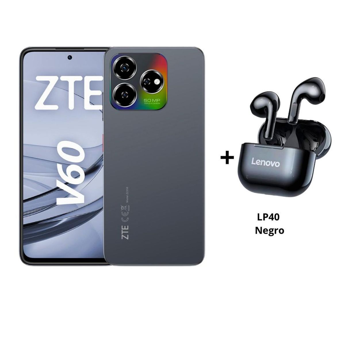 ZTE - CELULAR ZTE BLADE V60 8+256GB NEGRO + Lenovo LP40 NEGRO