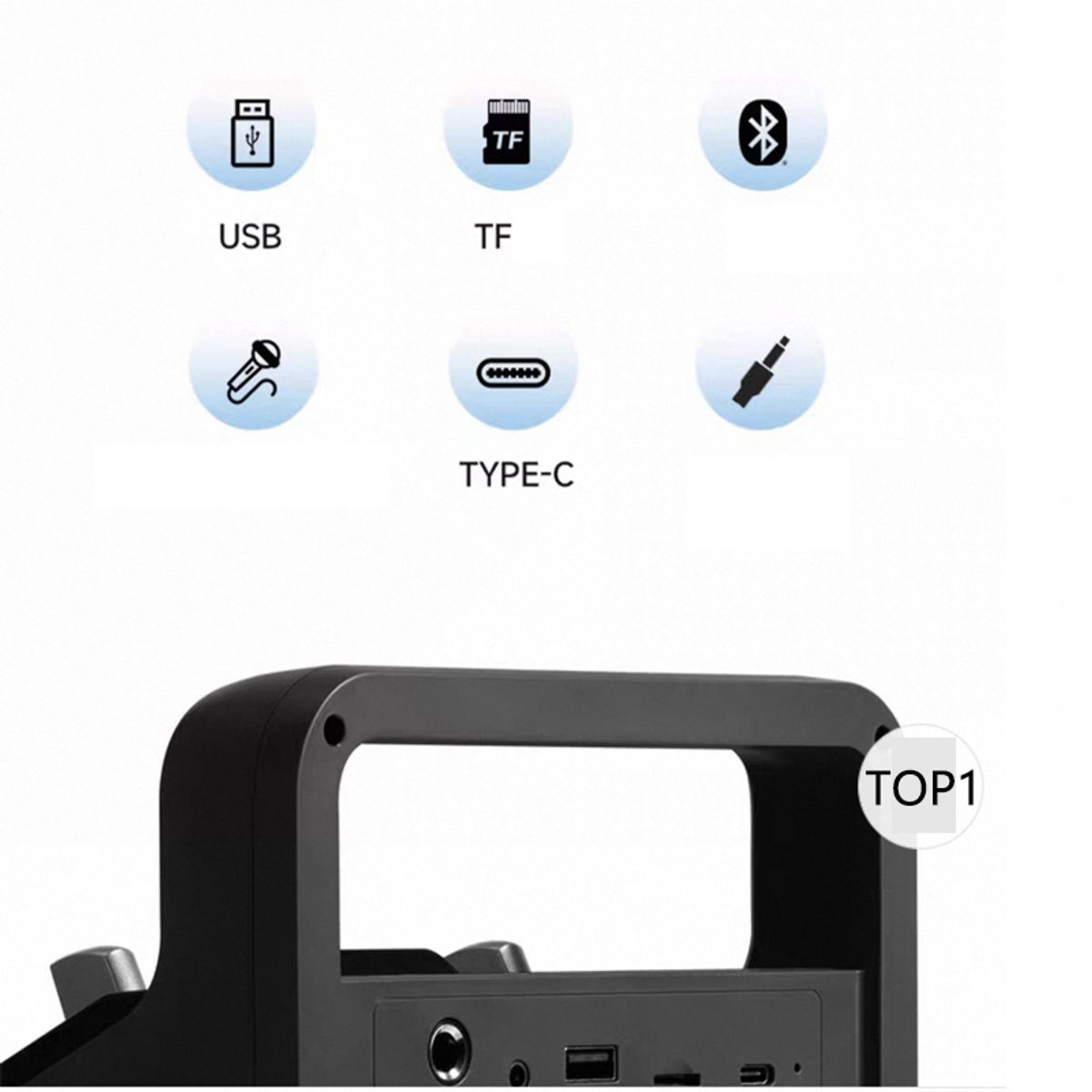 EDIFIER - Parlante portatil Edifier PP205 Mini Party Box inalámbrico Bluetooth  y 2 microphones -Blanco