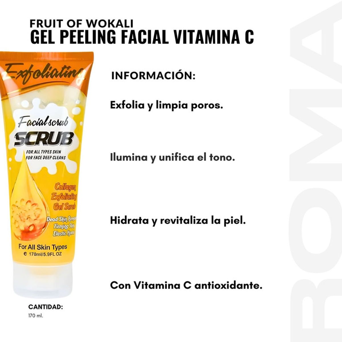 WOKALI - PACK 2 GEL PEELING FACIAL VITAMINA C 170ML WOKALI