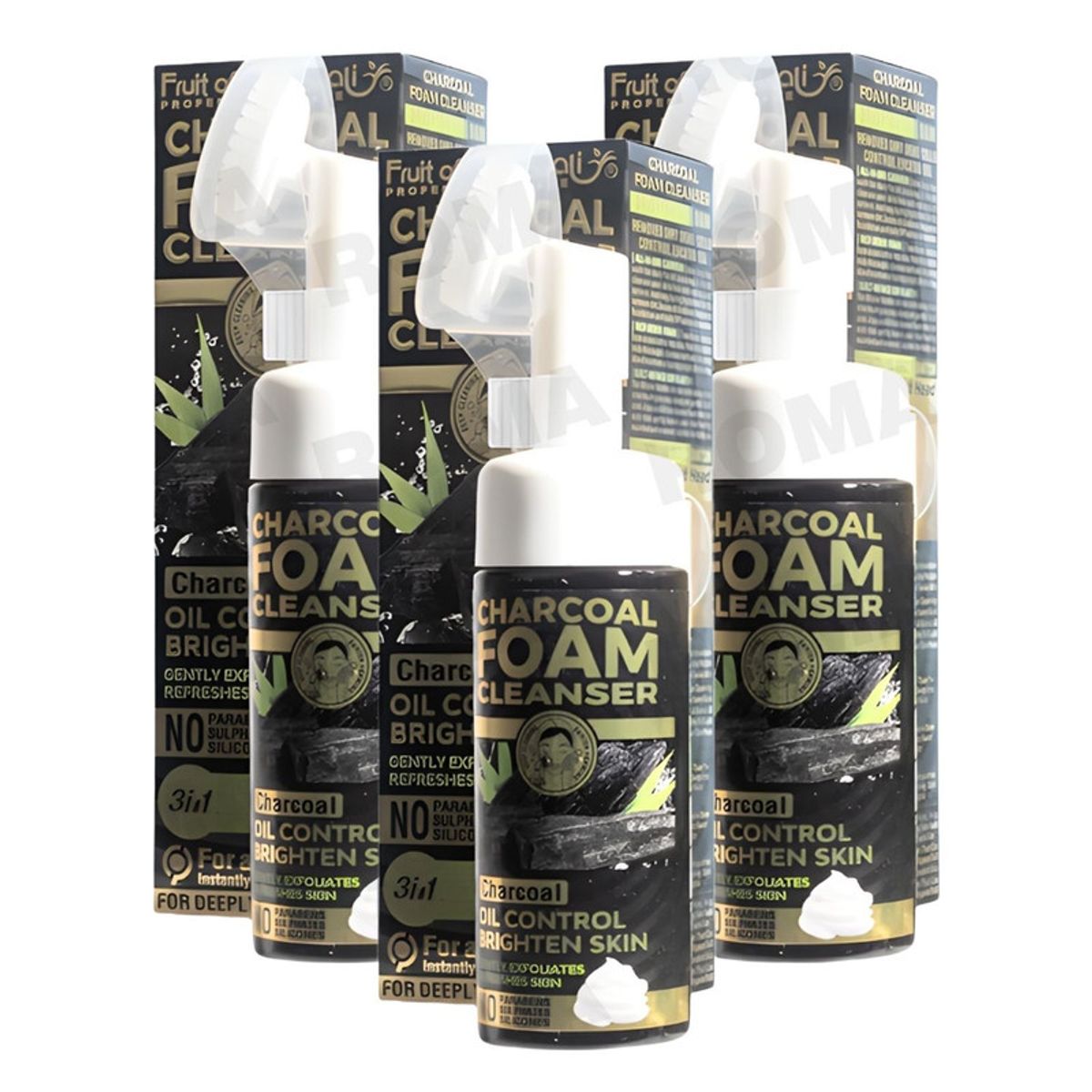 WOKALI - PACK 3 LIMPIADOR EN ESPUMA CARBÓN 150ML WOKALI