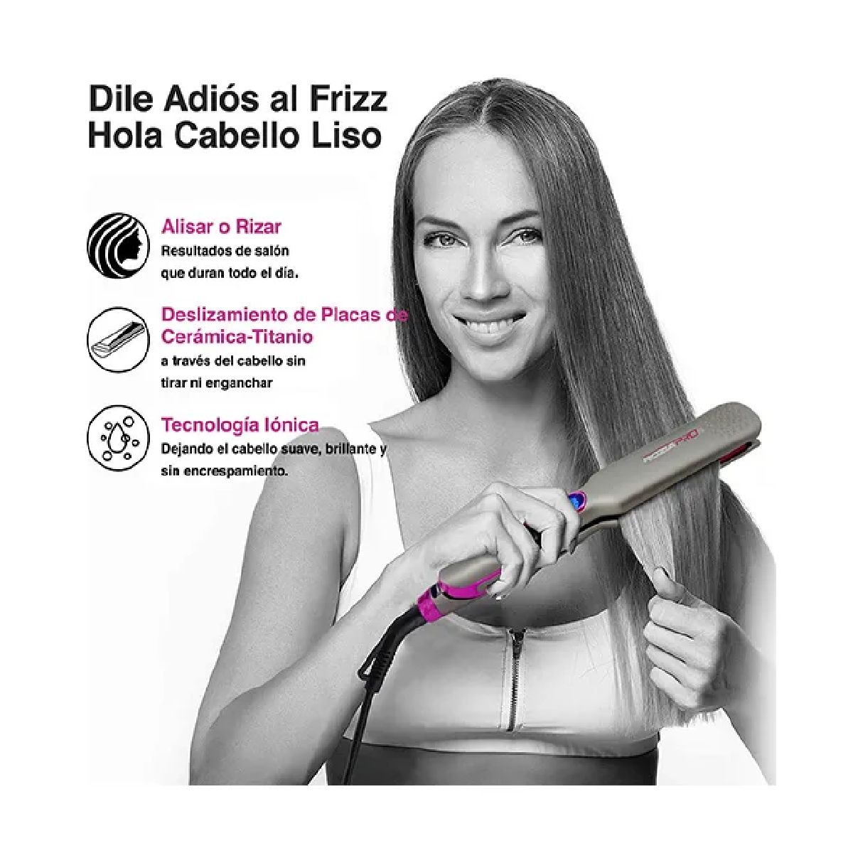 GENERICO - Planchita De Pelo Rozia Plancha Plateado