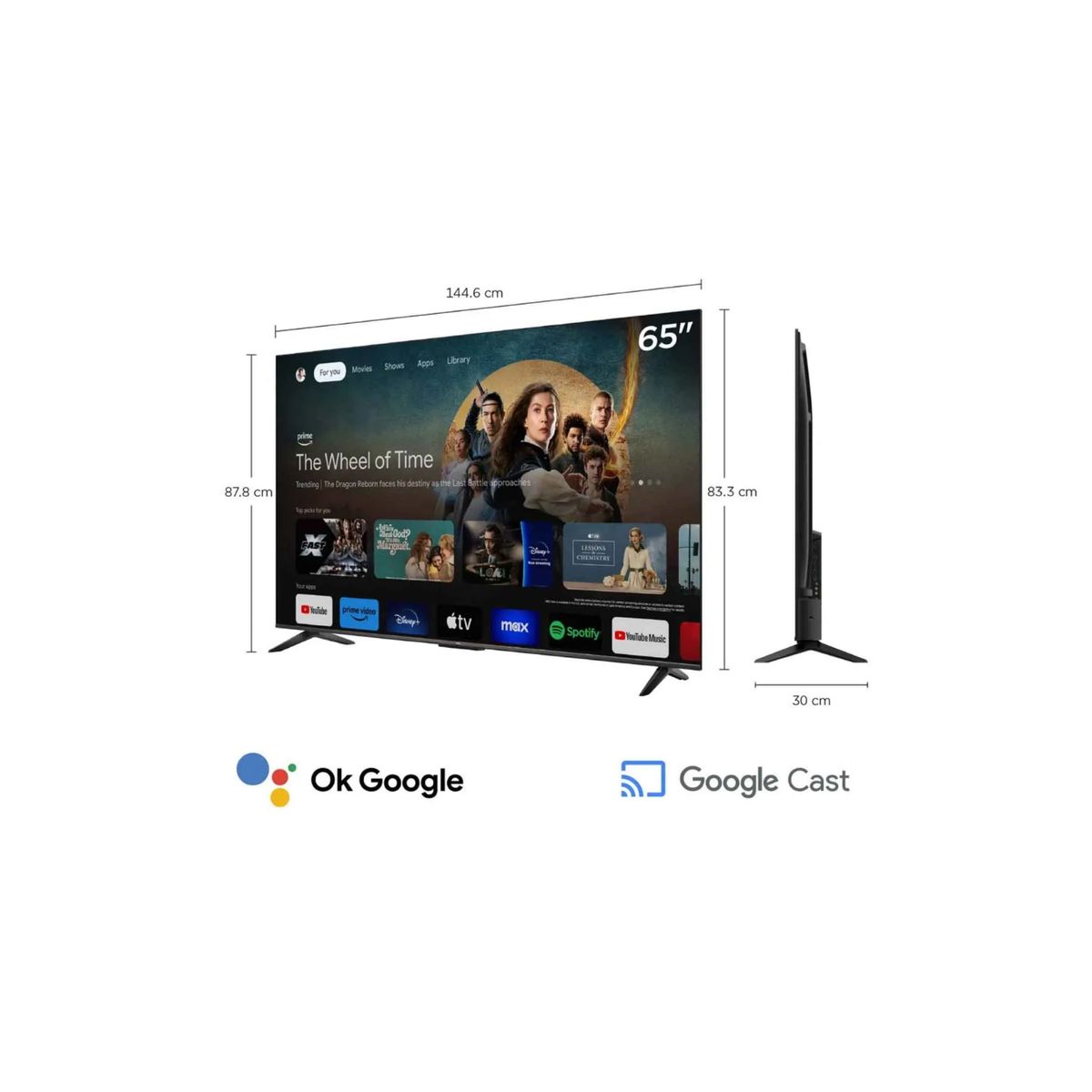 TCL - Televisor TCL 65 UHD 4K Smart TV 65V6C + Antena Digital