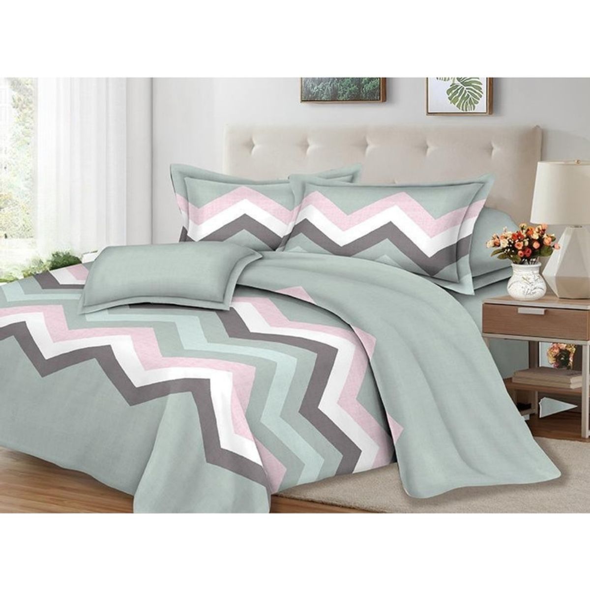 PENTHA - Juego de Sábanas 100% Suave Algodón 2Plazas 4 Piezas 2000 Hilos Menta