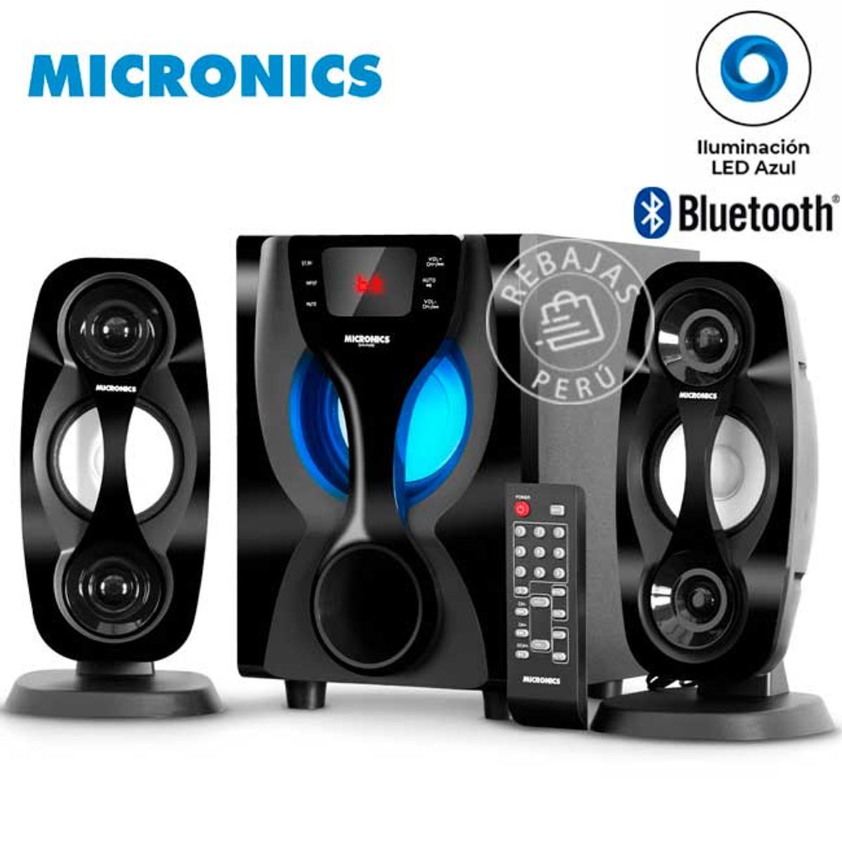 MICRONICS - Parlante Micronics Savage MIC S7415BT Bluetooth Woofer 4 Radio FM USB