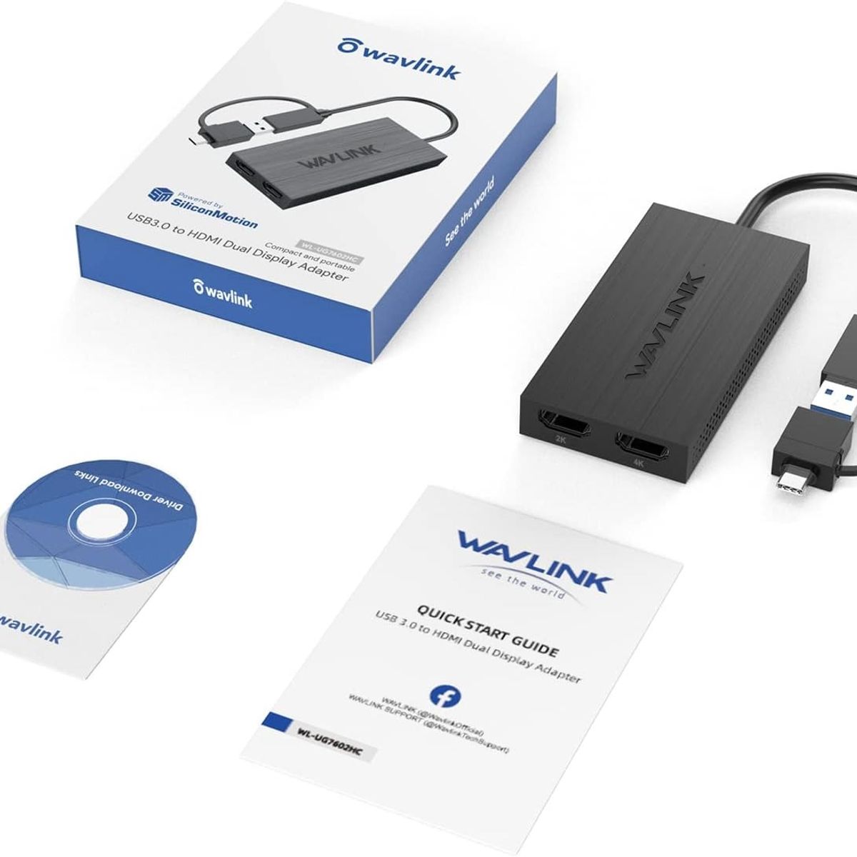 GENERICO - ADAPTADOR DE VIDEO USB 3.0 / USB-C a DUAL HDMI MULTIPANTALLA