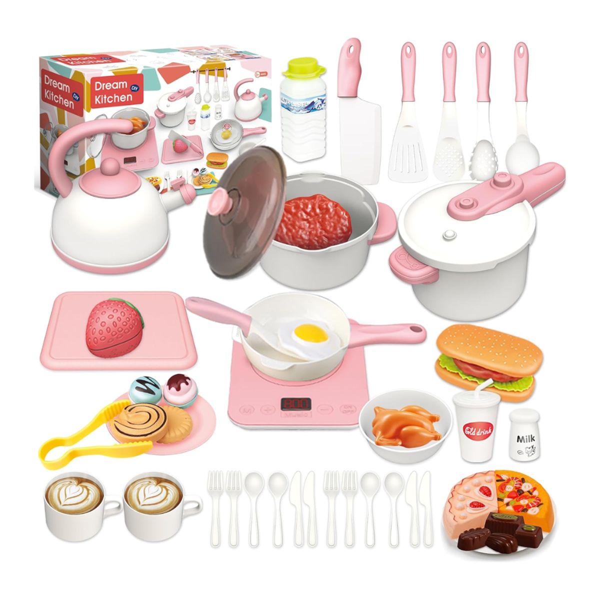 GENERICO - Set de Cocina interactiva Incluye 55 piezas con sonido