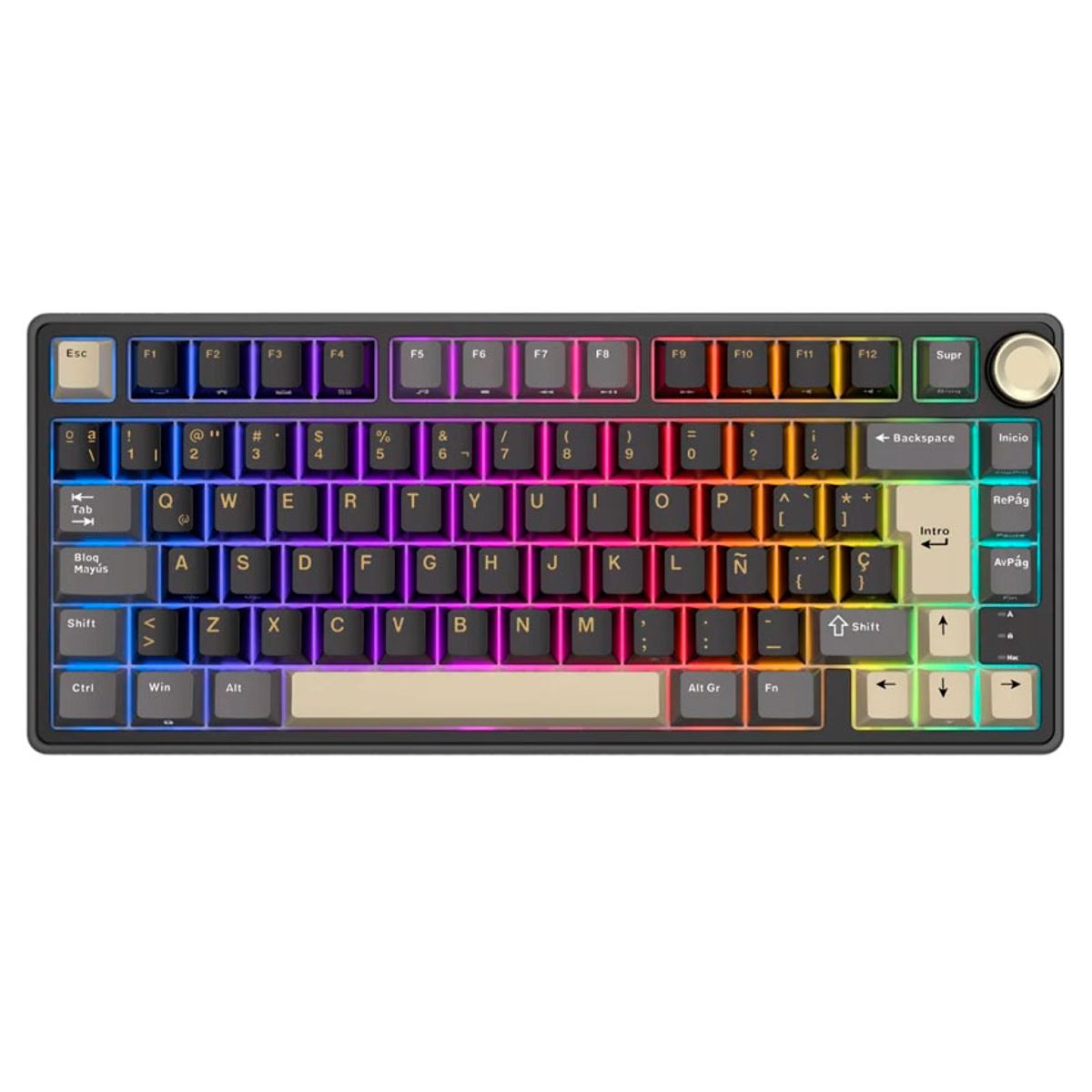 ROYAL KLUDGE - Teclado Royal Kludge RK R75 Cableado PHANTOM - BROWN SWITCH
