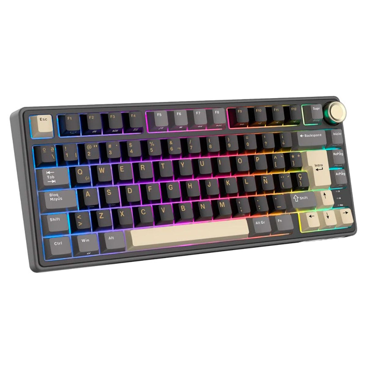 ROYAL KLUDGE - Teclado Royal Kludge RK R75 Cableado PHANTOM - BROWN SWITCH