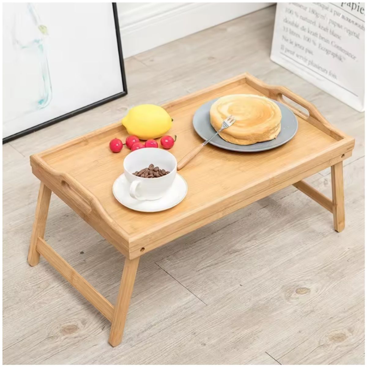 INSPIRA MARKET - Bandeja de Desayuno Bambú 45 cm x 25 cm