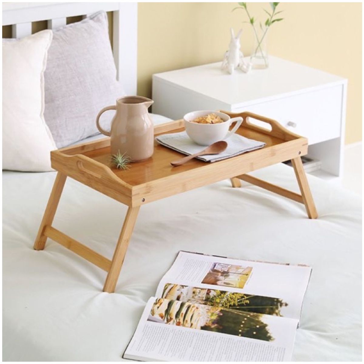 INSPIRA MARKET - Bandeja de Desayuno Bambú 45 cm x 25 cm