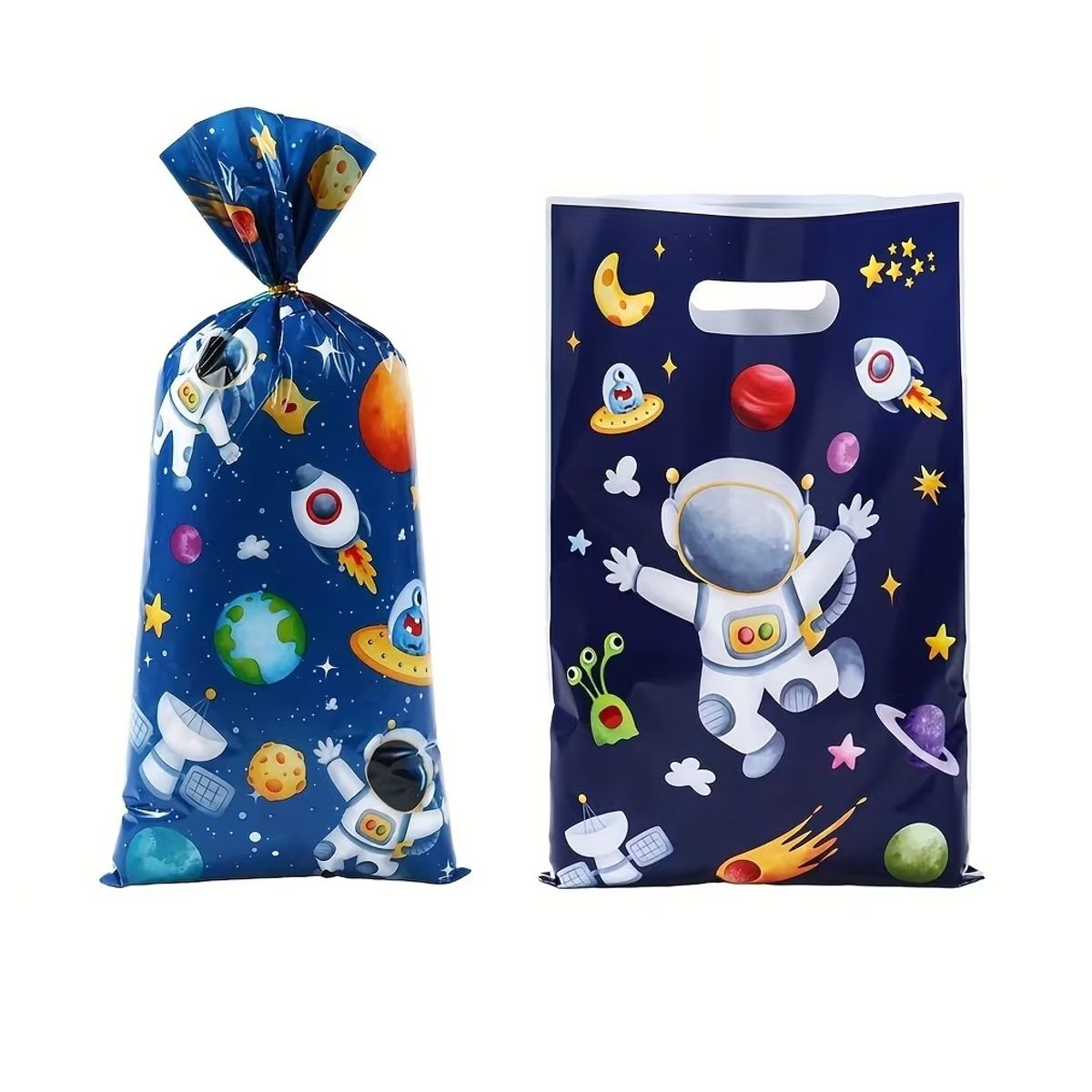 GENERICO - Paquete x 50 bolsas de regalo fiesta temática espacial cumpleaños cohete astronauta