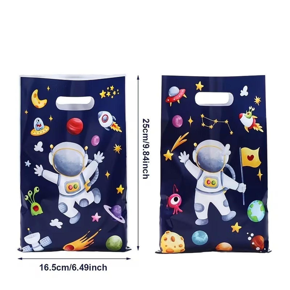 GENERICO - Paquete x 50 bolsas de regalo fiesta temática espacial cumpleaños cohete astronauta