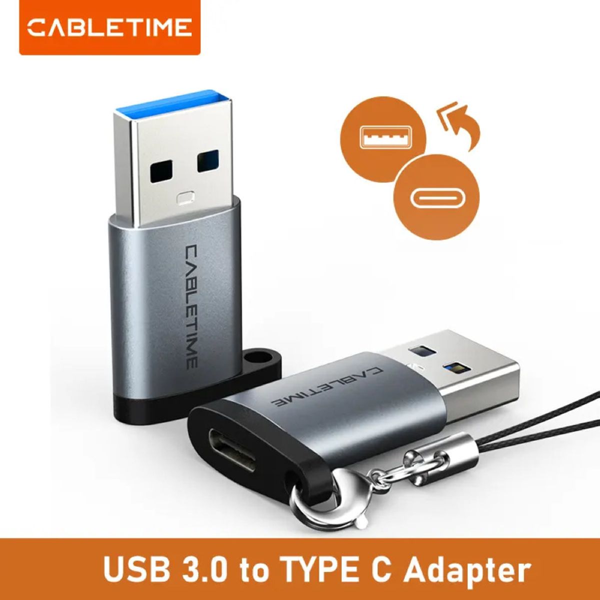 GENERICO - Adaptador USB-A a USB-C Cabletime CP73G 5Gbps