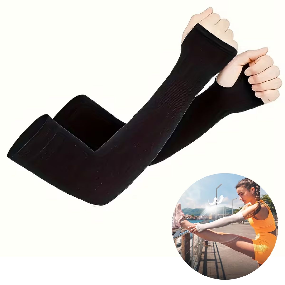 GENERICO - Manga de brazos y muñeca deportivo protección refrescante colores dama caballero