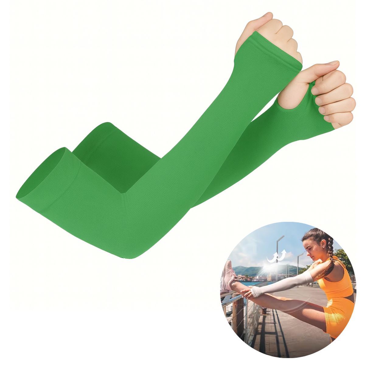 GENERICO - Manga de brazos y muñeca deportivo protección refrescante colores dama caballero