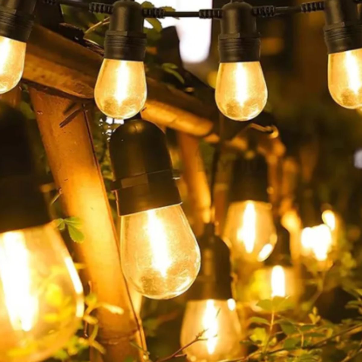 GENERICO - Guirnalda para 10 Bombillas de 5 Metros en Color Negro