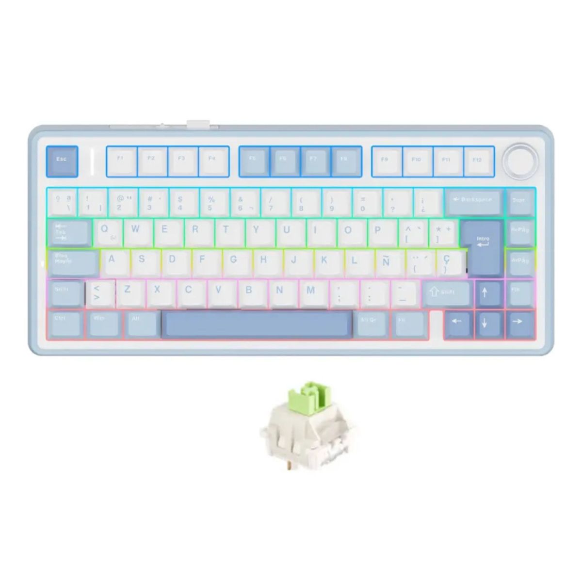 AULA - Teclado Mecanico Aula F75  Español White Switch Leobog ReaperGreen