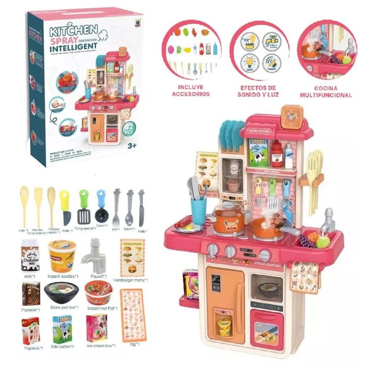 GENERICO - Set juegos de cocina de 42 piezas con sonido