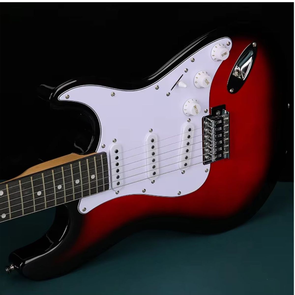 GENERICO - PACK Guitarra Eléctrica Rojo Vine con Amplificador Funda Afinador Cable y Accesorios