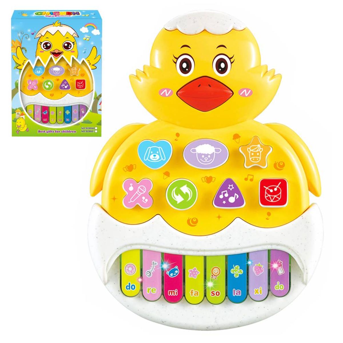 GENERICO - Teclado Musical Infantil con Sonidos y Luces Diseño Patito