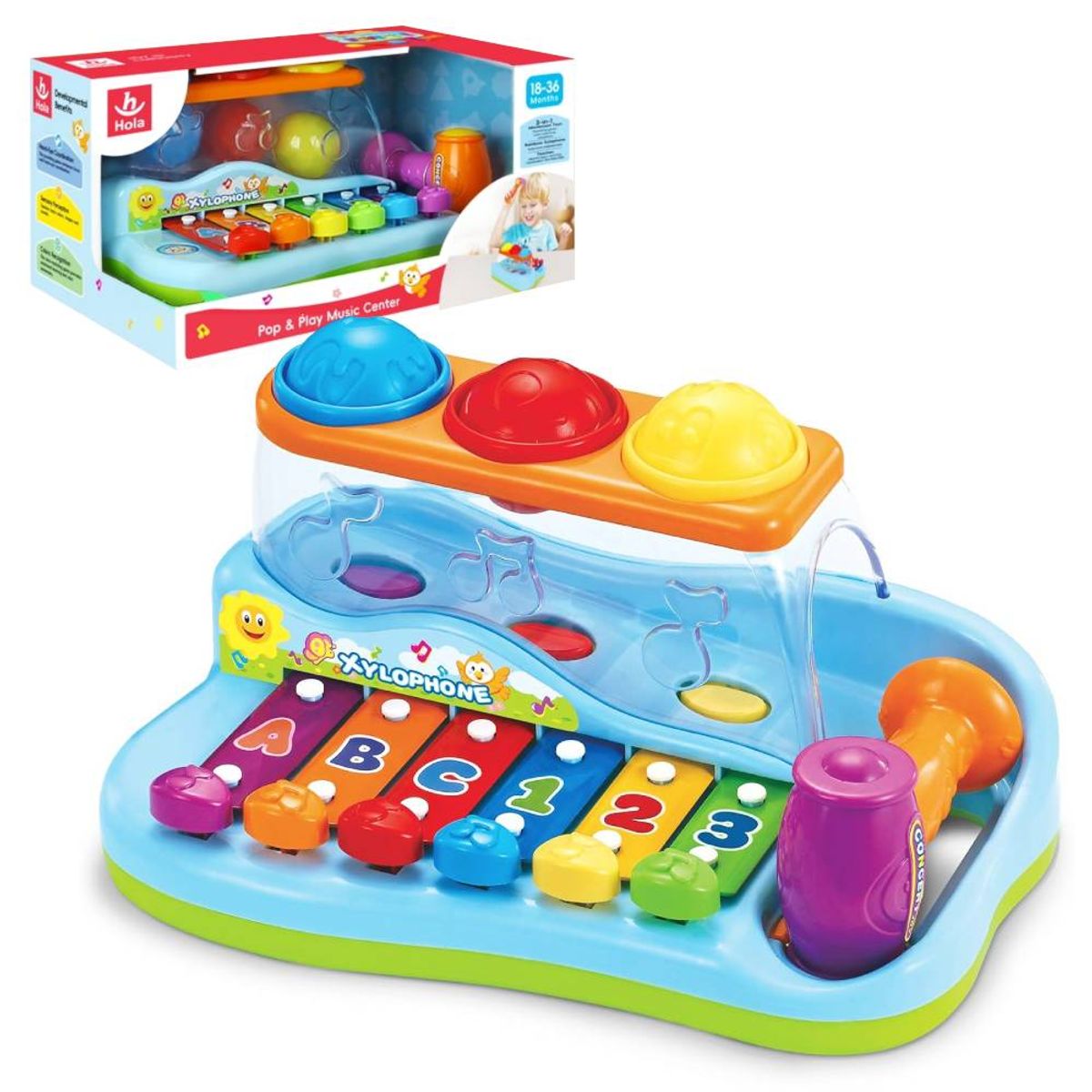 GENERICO - Juguete 2 en 1 Martillo Musical y Estación de Xilófono con Piano para Bebés y Niños