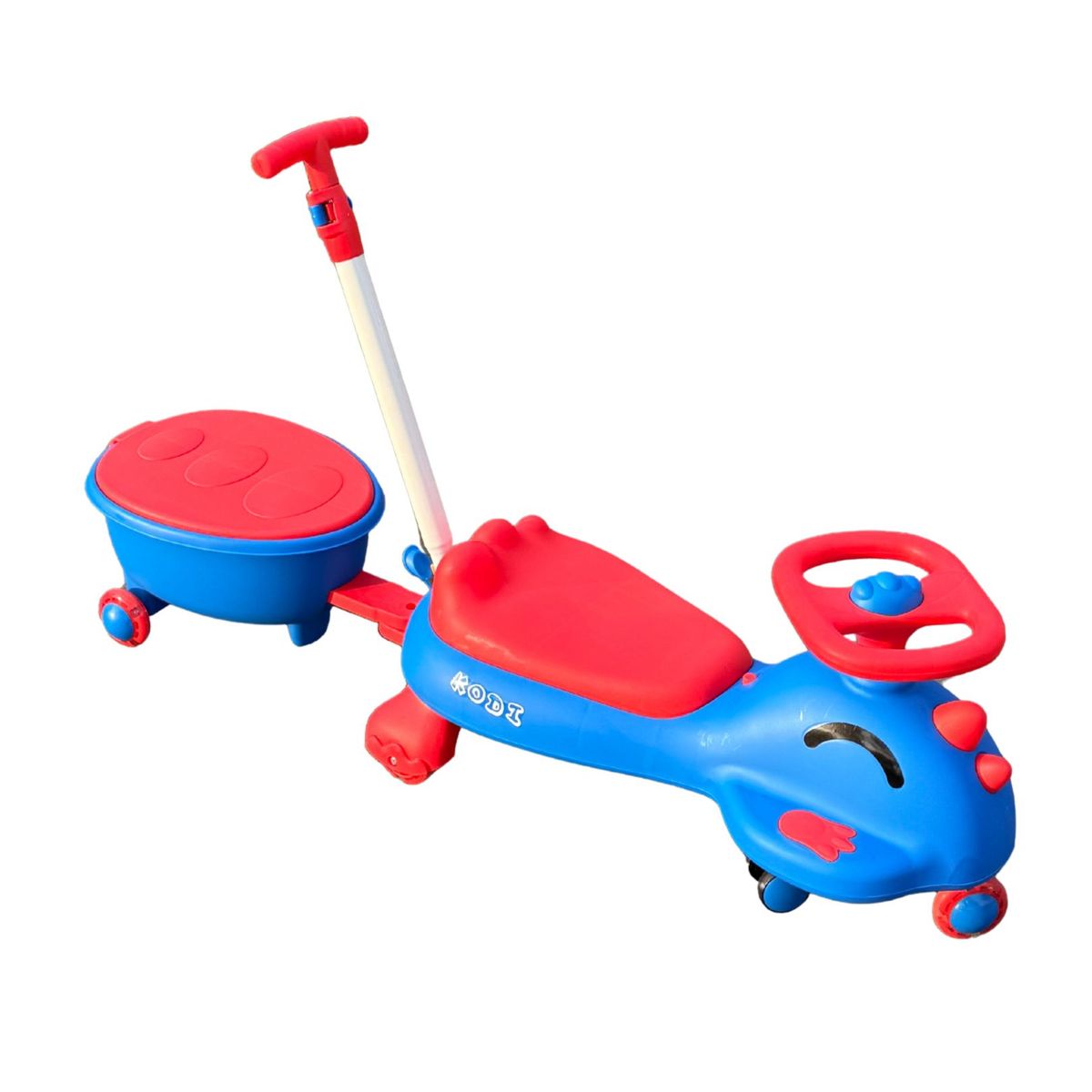 GENERICO - TWISCAR CON REMOLQUE KODICAR AZUL CON ROJO PARA NIÑOS