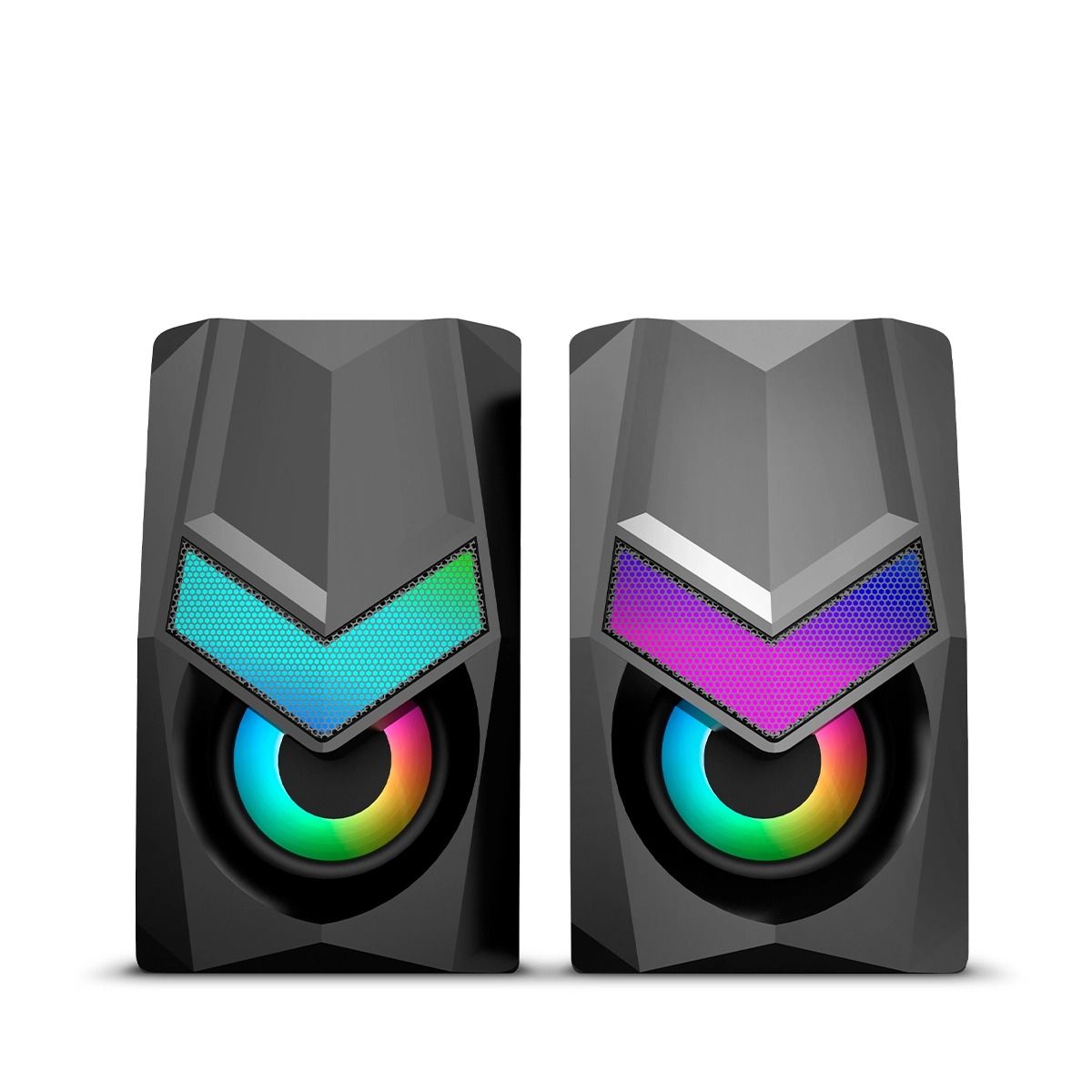 MICRONICS - PARLANTE GAMER 2.0 RGB MIC S321 SONIDO ESTÉREO CON LUCES RGB USB