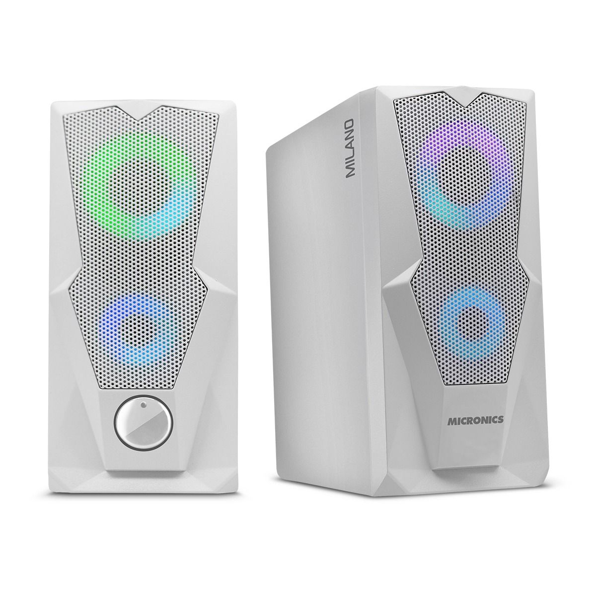 MICRONICS - PARLANTE GAMER BLANCO 2.0 RGB MIC S310UW RGB CONEXION USB