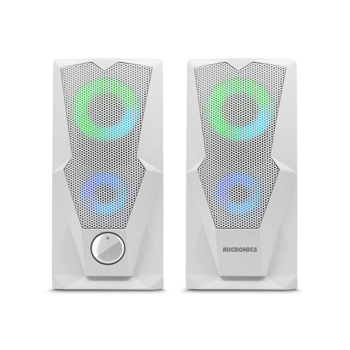 MICRONICS - PARLANTE GAMER BLANCO 2.0 RGB MIC S310UW RGB CONEXION USB