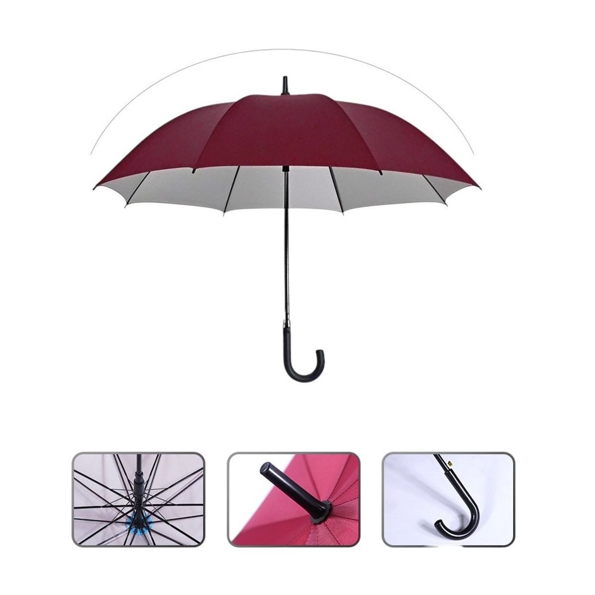 GENERICO - Sombrilla Paragua con protector UV para SOL y Lluvia