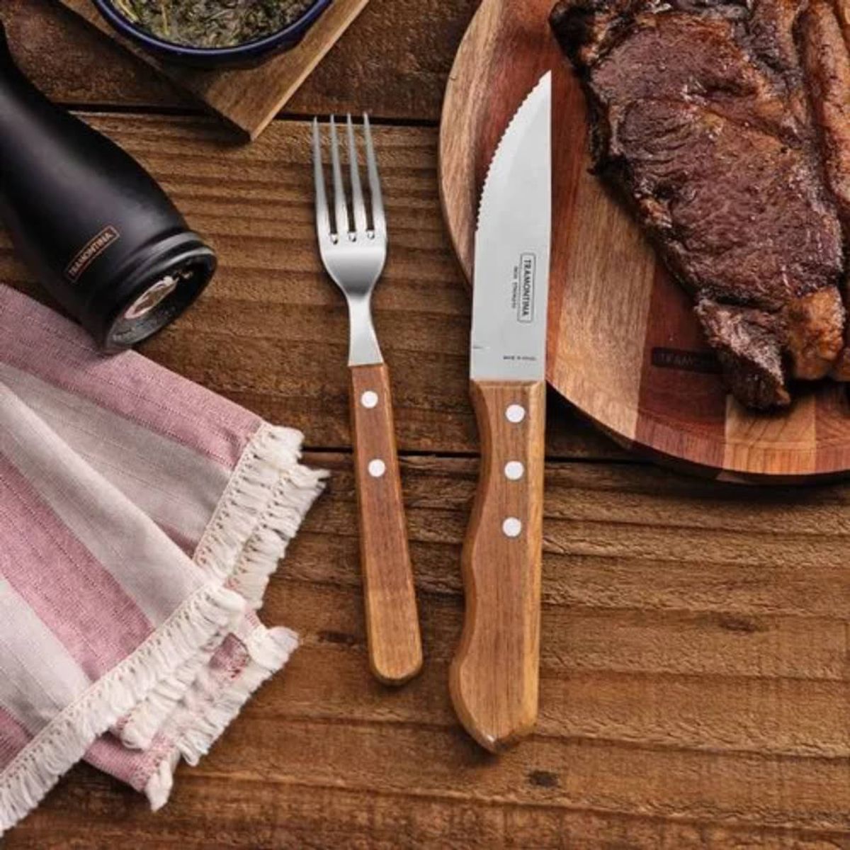 TRAMONTINA - Juego de cubiertos para asado de Acero inoxidable Dynamic x 12 piezas