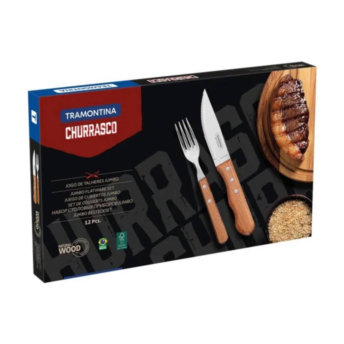 TRAMONTINA - Juego de cubiertos para asado de Acero inoxidable Dynamic x 12 piezas