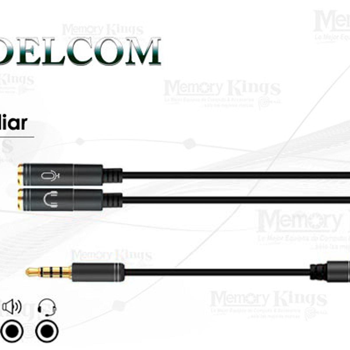 GENERICO - CABLE DE AUDIO SPLITER 1PLUG a 2JACK DELCOM STEREO