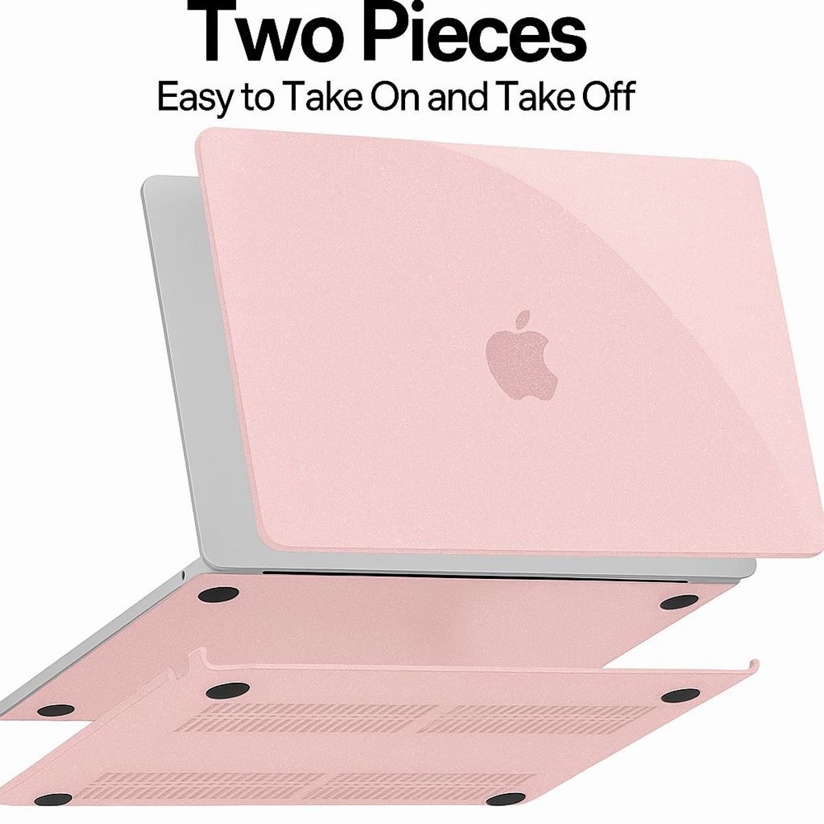 GENERICO - Funda Case para MacBook Air 13" M1  A1932 / A2179 / A2337- ROSADO ESCARCHADO